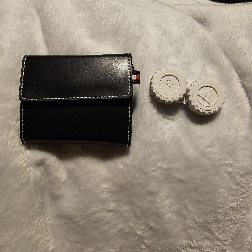 Navy Blue Contacts Carrying Case With Mirror